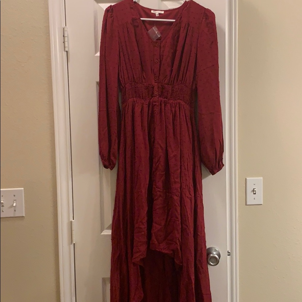 Long burgundy dress